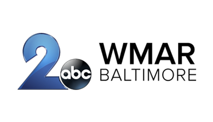 Blue and black ABC news 2 WMAR Baltimore logo over a transparent background