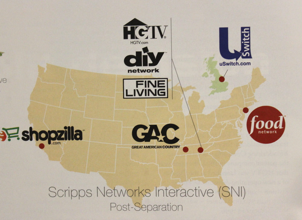 Interactive Graphic Of A Yellow Map Of The United States Scripps Networks In 2008