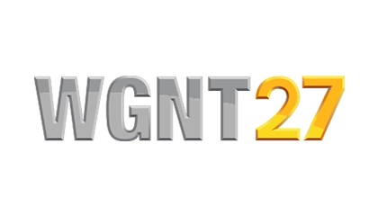 Grey and yellow WGNT 27 news station logo over a transparent background