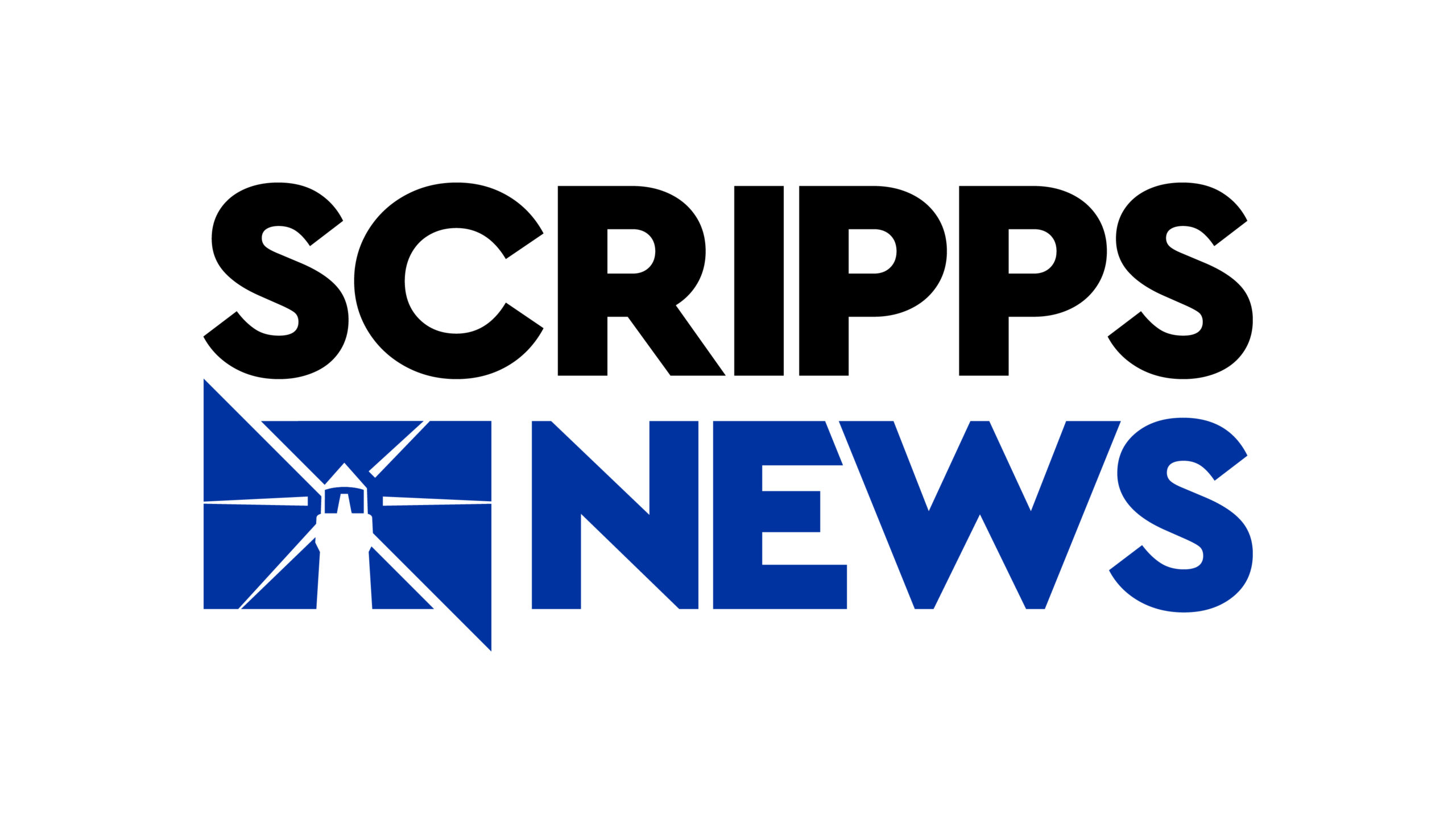 Black and blue Scripps News logo with a white background