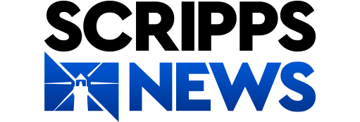 Scripps News logo in black and blue font colors with a transparent background