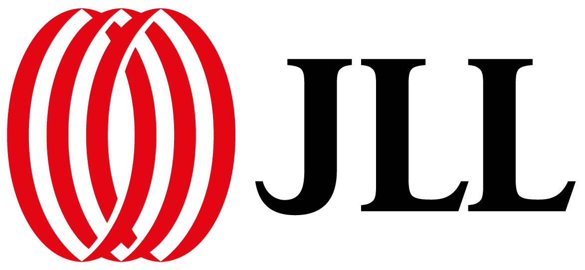 JLL logo - the outline of three red ovals next to the letters JLL in black
