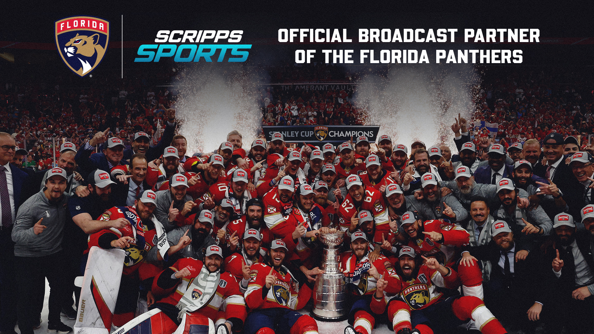 Image of Florida Panthers hockey team with text that reads 